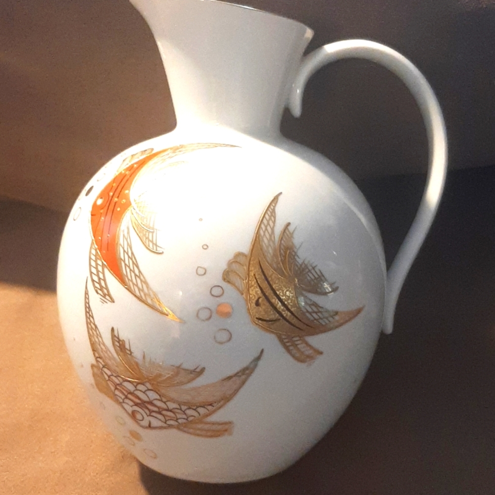 1960s Wallendorf Germany fish motif pitcher